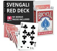 Ted's Sterling Magic Precision Red Rider Back Bike Svengali Deck con instrucciones para más de 100 trucos (9 palos)