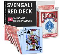 Ted's Sterling Magic Precision Red Rider Back Bike Svengali Deck con instrucciones para más de 100 trucos (Jack of Spades)