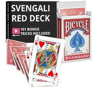 Ted's Sterling Magic Precision Red Rider Back Bike Svengali Deck con instrucciones para más de 100 trucos (Jack of Hearts)