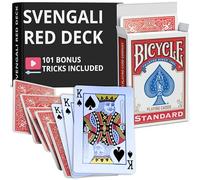 Ted's Sterling Magic Precision Red Rider Back Bike Svengali Deck con instrucciones para más de 100 trucos (King of Spades)