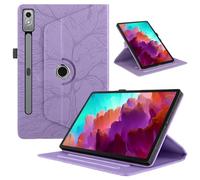 TEDTIKJT Cover para Lenovo Xiaoxin Pad Pro/Lenovo Tab P12 12.7 Pulgadas 2023 Funda PU Cuero Flip Tabletas Case Protectora 360°Carcasa Giratoria de ángulo Múltiple Stand Función, Violet Árboles