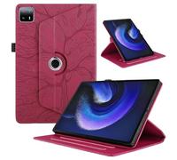 TEDTIKJT Cover para Xiaomi Pad 6 MAX 14 14 Pulgadas 2023 Funda PU Cuero Flip Tabletas Case Protectora 360°Carcasa Giratoria de ángulo Múltiple Stand Función para Xiaomi Pad 6 MAX 14", Rojo Árboles