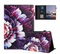 TEDTIKJT Funda Compatible con Honor Pad 10 12.1" 2025 Funda PU Cuero Flip Protectora Cover Patrón Pintado con Ranura para Tarjetas Stand Carcasa para Honor Pad 10 Cover,Flores moradas