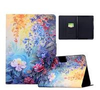 TEDTIKJT Funda Compatible con Kindle Paperwhite 11th Gen 6" 2022/2024 Funda Tablets Cover PU Cuero Patrón Animal Flip Stand Protectora Carcasa con Auto-Sueño/Estela,Flores Azules