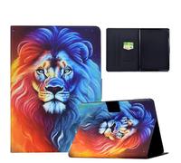 TEDTIKJT Funda Compatible con Kindle Paperwhite 11th Gen 6" 2022/2024 Funda Tablets Cover PU Cuero Patrón Animal Flip Stand Protectora Carcasa con Auto-Sueño/Estela,León Azul