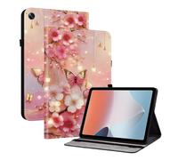 TEDTIKJT Funda compatible con Oppo Pad Air 10.36" 2022 Flip Cover Case Cuero Patrón Pintado Funda Carcasa Protectora de Tableta con Función de Soporte para Oppo Pad Air Case,Lámpara de Flores Mariposa