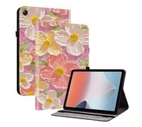 TEDTIKJT Funda Compatible con OPPO Pad Air 10.36" 2022 Flip Cover Case Cuero Patrón Pintado Funda Carcasa Protectora de Tableta con Función de Soporte para OPPO Pad Air Case,Flores Rosadas