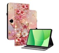 TEDTIKJT Funda Compatible con OPPO Pad SE 11" 2025 Flip Cover Case PU Cuero Patrón Pintado Funda Carcasa Protectora de Tableta con Función de Soporte para OPPO Pad SE Case,Lámpara de Flores Mariposa