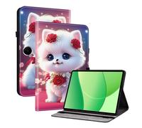 TEDTIKJT Funda Compatible con OPPO Pad SE 11" 2025 Flip Cover Case PU Cuero Patrón Pintado Funda Carcasa Protectora de Tableta con Función de Soporte para OPPO Pad SE Case,Gato Rosa