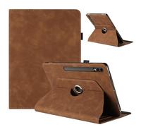 TEDTIKJT Funda Compatible con Samsung Galaxy Tab S10+/S9+/S9 FE+ 12.4" Giratorio Carcasa para Galaxy Tab S10 Plus Funda Folio Cuero Blando Protectora Soporte 360°Giratorio Negocios Cover,Marrón
