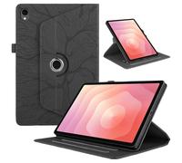 TEDTIKJT Funda Compatible con Samsung Galaxy Tab S11 11 Pulgadas 2025 SM-X730 X736B Funda Carcasa PU Cuero Protectora 360 Giratoria Soporte para Galaxy Tab S11 Tablets Carcasa Cover, Negro Árboles