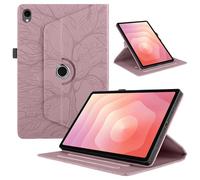 TEDTIKJT Funda Compatible con Samsung Galaxy Tab S11 11 Pulgadas 2025 SM-X730 X736B Funda Carcasa PU Cuero Protectora 360 Giratoria Soporte para Galaxy Tab S11 Tablets Carcasa Cover, Oro Rosa Árboles