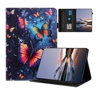 TEDTIKJT Funda Compatible con Samsung Galaxy Tab S6 Lite 10.4" Cover 2024/2022/2020 P610/P620 PU Cuero Flip Patrón Pintado Carcasa con Ranura para Tarjetas Stand Protectora Cover,Mariposa de Color