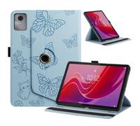 TEDTIKJT Funda Giratoria Protectora para Lenovo Idea Tab 11" 2025 Azul | para Tableta Lenovo Tab M11/Moto Pad (2026) 11" Carcasa Gatos y Mariposas Cuero PU Folio con Soporte Giratorio de 360 Grados