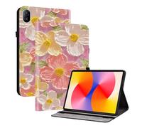 TEDTIKJT Funda para Huawei MatePad SE 11 11" 2024 Funda Flip Case Patrón Pintado Cover Carcasa Protectora de Tableta con Función de Soporte para Huawei MatePad SE 2024 Case,Flores Rosadas