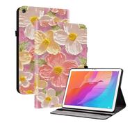 TEDTIKJT Funda para Huawei MatePad T 10s 10.1" 2020 Funda Flip para Huawei Enjoy Tablet 2 Case Patrón Pintado Cover Carcasa Protectora de Tableta con Función de Soporte,Flores Rosadas
