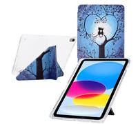 TEDTIKJT Funda para iPad 11th /10th Generation 10.9" 2025/2022 Carcasa Cover Acrílico Y-Origami Múltiples ángulos de Visión Función de Soporte Patrón Pintado Funda Folio Cover,Árbol de Gato