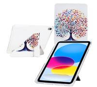 TEDTIKJT Funda para iPad 11th /10th Generation 10.9" 2025/2022 Carcasa Cover Acrílico Y-Origami Múltiples ángulos de Visión Función de Soporte Patrón Pintado Funda Folio Cover,Árbol de Color