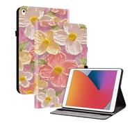 TEDTIKJT Funda para iPad 6th Generation 9.7" 2018 Carcasa/para iPad 5th Generation 2017 Tableta Funda Flip Cuero Protectora con Función de Soporte Carcasa para iPadAir 9.7",Flores Rosadas