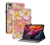 TEDTIKJT Funda para Lenovo Idea Tab 11" 2025 Flip Cover TB336FU TB336ZU Patrón Pintado Carcasa Protectora de Tableta con Función de Soporte para XiaoXin Pad 11" 2025 Case,Flores Rosadas