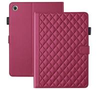 TEDTIKJT Funda para Lenovo Tab K9/Lenovo Tab One 8.7" 2025 Funda PU Cuero Flip Carcasa Cover con Soporte Magnético Protección Tablet Cover para LenovoTab One TB305XU TB305FU Case,Romboidal Rojo