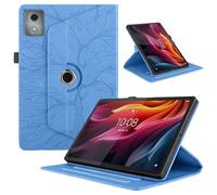 TEDTIKJT Funda para Lenovo Tab M11 Plus/Lenovo Tab K11 Plus 11.45" 2024 Carcasa PU Cuero Protectora 360 Giratoria de ángulo Múltiple Soporte Función Flip Cover Carcasa, Azul Árboles