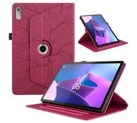 TEDTIKJT Funda para Lenovo Tab P11 2nd Gen 11.5" 2022 TB-350FU/350XU/ Funda Lenovo Qitian K11 Gen2 2024 Funda PU Cuero 360°Carcasa Giratoria Soporte Tabletas Protectora Cover, Rojo Árboles