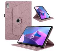 TEDTIKJT Funda para Lenovo Tab P11 2nd Gen 11.5" 2022 TB-350FU/350XU/ Funda Lenovo Qitian K11 Gen2 2024 Funda PU Cuero 360°Carcasa Giratoria Soporte Tabletas Protectora Cover, Oro Rosa Árboles
