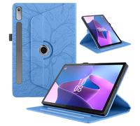 TEDTIKJT Funda para Lenovo Tab P11 Pro 2nd Gen 11.2" 2022 TB138/ TB132 PU Cuero Tabletas Protectora Case 360°Carcasa Giratoria de ángulo Múltiple con Soporte Función, Azul Árboles