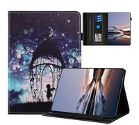 TEDTIKJT Funda para Samsung Galaxy Tab A 10.1 2016 SM-T580 T585 PU Cuero Flip Patrón Pintado Carcasa con Ranura para Tarjetas Stand Protectora Cover para Samsung Tab A 10.1 2016,Ángel