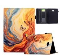 TEDTIKJT Funda para Samsung Galaxy Tab A 10.1 2016 SM-T580 T585 Tablet Carcasa Case Flip Cover Patrón Pintado Stand Protectora para Tablet Samsung Galaxy Tab A 10.1 2016 Funda (Fuego de Mariposa)