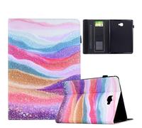 TEDTIKJT Funda para Samsung Galaxy Tab A 10.1 2016 SM-T580 T585 Tablet Carcasa Case Flip Cover Patrón Pintado Stand Protectora para Tablet Samsung Galaxy Tab A 10.1 2016 Funda (Colorido Arena)