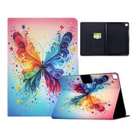 TEDTIKJT Funda para Samsung Galaxy Tab A 10.1 2019 SM-T510 T515 Carcasa Flip Cover PU Cuero Patrón Animal Stand Protectora para Samsung Galaxy Tab A 10.1 2019 Funda,Mariposa Azul