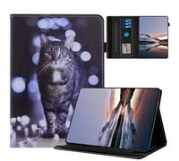 TEDTIKJT Funda para Samsung Galaxy Tab A 10.1 2019 SM-T510 T515 PU Cuero Flip Patrón Pintado Carcasa con Ranura para Tarjetas Stand Protectora Samsung Galaxy Tab A 10.1 2019 Cover,Gatos