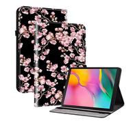 TEDTIKJT Funda para Samsung Galaxy Tab A 10.1 2019 SM-T510 T515 Tableta Carcasa Flip PU Cuero Protectora Carcasa con Función de Soporte para Samsung Galaxy Tab A 10.1 2019 Funda,Flor de Ciruela