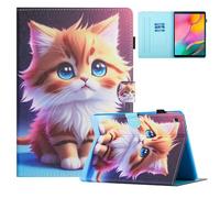 TEDTIKJT Funda para Samsung Galaxy Tab A 10,1 2019 T510/ T515 Carcasa PU Cuero Flip Protectora Cover Samsung Galaxy Tab A 10,1 Pulgadas 2019 con Stand Función Case, Gato Amarillo