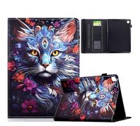 TEDTIKJT Funda para Samsung Galaxy Tab A7 10.4" 2020 SM-T500/T505 Tablet Carcasa PU Cuero Flip Cover Patrón Pintado Stand Protectora Funda para Tablet Samsung Galaxy Tab A7 Case (Colorido Gato)