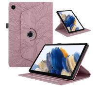 TEDTIKJT Funda para Samsung Galaxy Tab A9 Plus 11" 2023 PU Cuero Flip Cubierta Protectora Case 360°Carcasa Giratoria de ángulo Múltiple Stand Función para Samsung Galaxy Tab A9 Plus, Oro Rosa Árboles