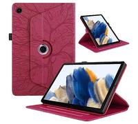 TEDTIKJT Funda para Samsung Galaxy Tab A9 Plus 11" 2023 PU Cuero Flip Cubierta Protectora Case 360°Carcasa Giratoria de ángulo Múltiple Stand Función para Samsung Galaxy Tab A9 Plus, Rojo Árboles