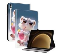 TEDTIKJT Funda para Samsung Galaxy Tab S10 FE+/ S10 FE Plus 13.1" 2025 SM-X620 X626 Carcasa Flip Protectora PU Cuero con 2-Ranura Tarjetas y Función de Soporte Funda,Dibujos Animados Tigre