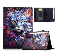 TEDTIKJT Funda para Samsung Galaxy Tab S11 11" 2025 SM-X730 X736B Tablet Carcasa Case PU Cuero Flip Cover Patrón Pintado Stand Protectora Carcasa para Samsung Galaxy Tab S11 Funda (Colorido Gato)