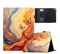 TEDTIKJT Funda para Samsung Galaxy Tab S5e 10.5" SM-T720 T725 Tablet Carcasa Case PU Cuero Flip Cover Patrón Pintado Stand Protectora para Tablet Samsung Galaxy Tab S5e Funda (Fuego de Mariposa)