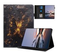 TEDTIKJT Funda para Samsung Galaxy Tab S6 10.5 2019 SM-T860/T865 PU Cuero Flip Patrón Pintado Carcasa con Ranura para Tarjetas Stand Protectora Cover para Samsung Tab S6 10.5 2019,Mariposa de Fuego