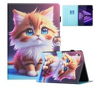 TEDTIKJT Funda para Tablet Lenovo Tab M10 HD 2nd Gen 10.1 Pulgadas 2020 TB-X306X Cuero PU Protectora Carcasa con Soporte Función Cover con Auto-Sueño/Estela, Gato Amarillo