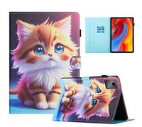 TEDTIKJT Funda para Tablet Lenovo Tab M11 Plus/Lenovo Tab K11 Plus 11.45" 2024 Carcasa Cover PU Cuero Flip Protectora Cover Soporte Funda para Lenovo Tab K11 Plus Funda Cover,Gato Amarillo