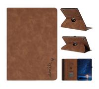 TEDTIKJT Funda para Tablet Samsung Galaxy Tab A 10.1" 2019 T510 T515 Protectora Carcasa 360°Giratoria de ángulo Múltiple Soporte Folio Smile Patrón Alfabético Funda Galaxy Tab A 10.1 2019,Marrón