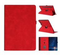 TEDTIKJT Funda para Tablet Samsung Galaxy Tab S10 Plus/S9 FE+/S9 Plus 12.4" X820 X810 Protectora Carcasa 360°Giratoria de ángulo Múltiple Soporte Carcasa Smile Patrón Alfabético Folio Funda,Rojo