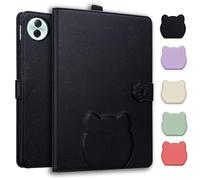 TEDTIKJT Funda para Tableta Honor MagicPad 2 12.3 2024 Protectora Carcasa Case Folio PU Cuero Soporte Lindo Patrón de Cabeza de Gato Tableta Cover para Honor MagicPad 2 12.3" Funda,Negro