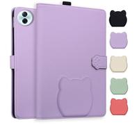 TEDTIKJT Funda para Tableta Honor MagicPad 2 12.3 2024 Protectora Carcasa Case Folio PU Cuero Soporte Lindo Patrón de Cabeza de Gato Tableta Cover para Honor MagicPad 2 12.3" Funda,Morado