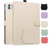 TEDTIKJT Funda para Tableta Honor MagicPad 2 12.3 2024 Protectora Carcasa Case Folio PU Cuero Soporte Lindo Patrón de Cabeza de Gato Tableta Cover para Honor MagicPad 2 12.3" Funda,Albaricoque